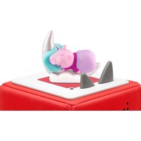 Peppa Pig figurine on a crescent moon, pink and purple outfit, for Toniebox audio player.