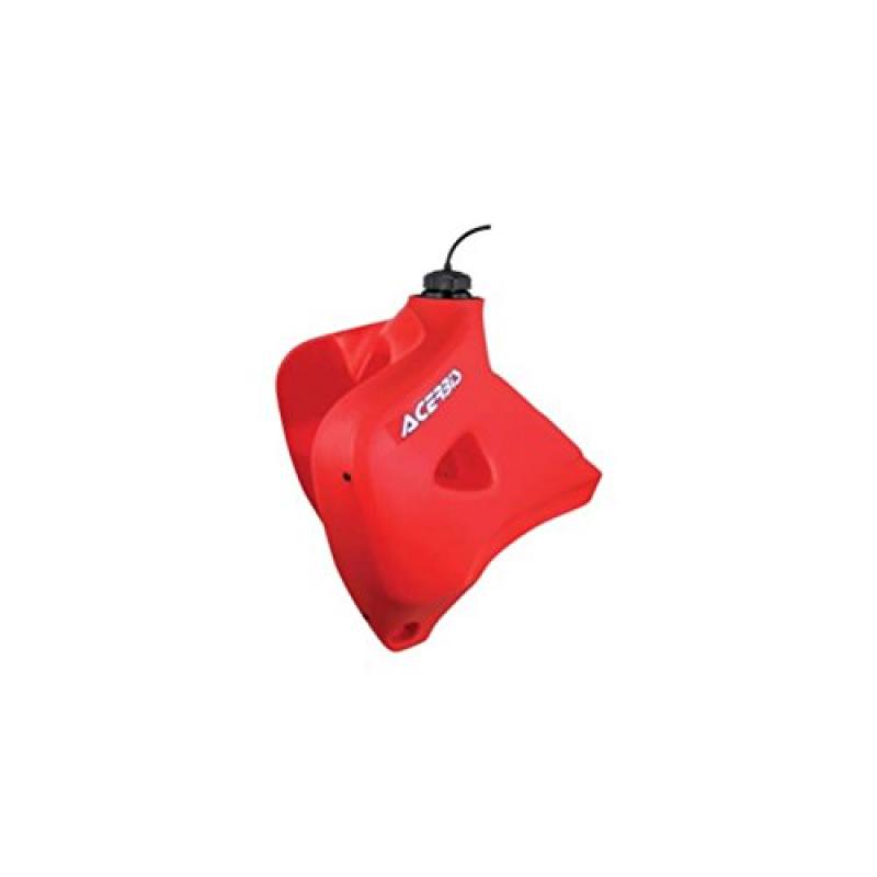 Red Acerbis fuel tank designed for Honda XR650 models from 2004 to 2007, featuring a 24L capacity and a sleek, durable plastic construction with a black cap.