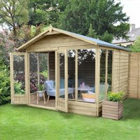10' x 8' Forest 4Life 25yr Guarantee Double Door Apex Summer House (3.01m x 2.61m) - image 2