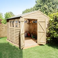 10' x 8' Forest 4Life 25yr Guarantee Overlap Pressure Treated Double Door Apex Wooden Shed (3.01m x 2.61m) - image 2