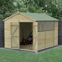 10' x 8' Forest Beckwood 25yr Guarantee Shiplap Pressure Treated Double Door Apex Wooden Shed (3.01m x 2.61m) - image 2