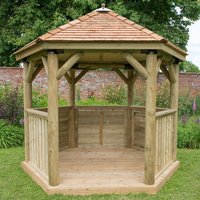 10'x9' (3x2.7m) Luxury Wooden Garden Gazebo with New England Cedar Roof - Seats up to 10 people - image 2