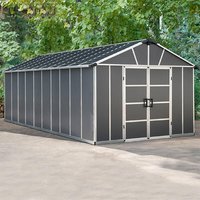11' x 21.3' Palram Canopia Yukon Premium Dark Grey Plastic Shed (3.32m x 6.43m) - image 2