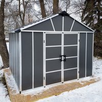 11' x 9' Palram Canopia Yukon Premium Dark Grey Skylight Plastic Shed (3.32m x 2.71m) - image 2