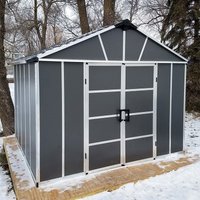 11' x 9' Palram Canopia Yukon Premium Dark Grey Skylight Plastic Shed with WPC Floor (3.3m x 2.7m) - image 2