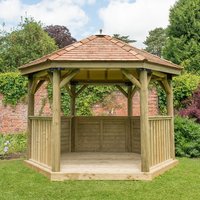 12'x10' (3.6x3.1m) Luxury Wooden Garden Gazebo with New England Cedar Roof - Seats up to 10 people - image 2