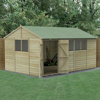 15' x 10' Forest Beckwood 25yr Guarantee Shiplap Pressure Treated Double Door Reverse Apex Wooden Shed (4.48m x 3.21m) - image 2
