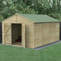15' x 10' Forest Beckwood 25yr Guarantee Shiplap Pressure Treated Windowless Double Door Apex Wooden Shed (4.48m x 3.21m) - image 2