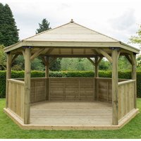 15'x13' (4.7x4m) Luxury Wooden Garden Gazebo with Timber Roof - Seats up to 19 people - image 2