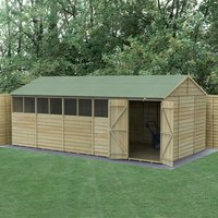 20' x 10' Forest 4Life 25yr Guarantee Overlap Pressure Treated Double Door Reverse Apex Wooden Shed - 8 Windows (5.96m x 3.21m) - image 2