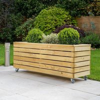 Forest Linear Long Wooden Garden Planter with Wheels - image 2