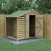 6' x 4' Forest 4Life 25yr Guarantee Overlap Pressure Treated Windowless Apex Wooden Shed with Logstore (1.88m x 2m) - image 2