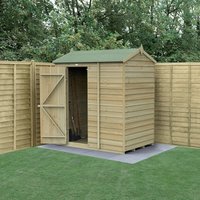 6' x 4' Forest 4Life 25yr Guarantee Overlap Pressure Treated Windowless Reverse Apex Wooden Shed (1.88m x 1.34m) - image 2
