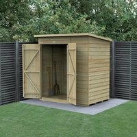6' x 4' Forest Beckwood 25yr Guarantee Shiplap Pressure Treated Windowless Double Door Pent Wooden Shed (1.98m x 1.4m) - image 2