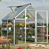 6' x 4' Palram Canopia Hybrid Silver Polycarbonate Greenhouse (1.85m x 1.26m) - image 2