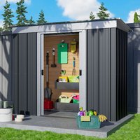 6' x 4' Yardmaster Castleton Anthracite Pent Metal Shed (1.98m x 1.19m) - image 2