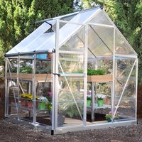 6' x 6' Palram Canopia Hybrid Silver Polycarbonate Greenhouse (1.85m x 1.86m) - image 2
