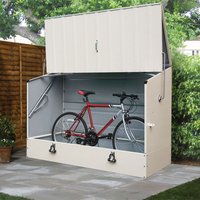 6'4 x 2'9 Trimetals Protect.a.Cycle Metal Bike Shed with Ramp - Cream (1.95m x 0.88m) - image 2