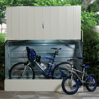 6'4 x 2'9 Trimetals Ramped Metal Bike Shed - Cream (1.95m x 0.88m) - image 2