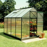 6'x8' Halls Green Frame Polycarbonate Greenhouse (1.92x2.56m) - image 2
