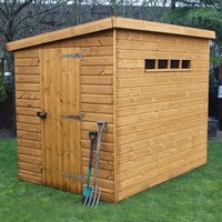7' x 5' Traditional Shiplap Pent Security Wooden Garden Shed (2.14m x 1.52m) - image 2