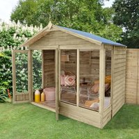 8' x 6' Forest 4Life 25yr Guarantee Double Door Apex Summer House - 4 Windows (2.61m x 1.82m) - image 2