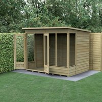 8' x 6' Forest 4Life 25yr Guarantee Double Door Pent Summer House (2.52m x 2.05m) - image 2