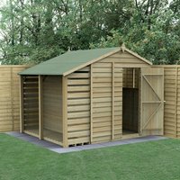 8' x 6' Forest 4Life 25yr Guarantee Overlap Pressure Treated Apex Wooden Shed with Logstore (2.42m x 2.64m) - image 2