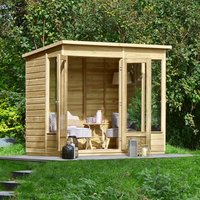 8' x 6' Forest Beckwood 25yr Guarantee Double Door Pent Summer House (2.52m x 2.05m) - image 2