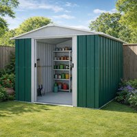 8' x 7' Yardmaster Green Metal Shed (2.42m x 2.17m) - image 2