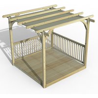 8' x 8' Forest Small Pergola Deck Kit with Retractable Canopy (2.4m x 2.4m) - image 2