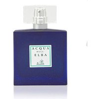 Blue rectangular Acqua dell'Elba perfume bottle with silver cap and white label, 50 ml unisex fougère fragrance.