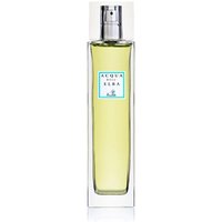 Clear bottle of Acqua dell'Elba Brezza di Mare floral room spray with silver cap and turquoise label.