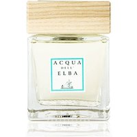 Clear glass bottle with light wood cap, labeled "Acqua dell'Elba," containing 500 ml floral diffuser liquid.