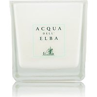 Acqua dell'Elba Mare Candle, 180g, in a clear square glass jar with a minimalist label and marine theme.