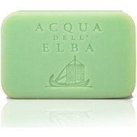 Green rectangular Acqua dell'Elba Sport Soap with embossed logo and sailboat design, 150 g moisturizing hand soap.