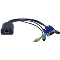 Black Adderlink CATX module with VGA, PS/2, and audio connectors, plus Ethernet port.