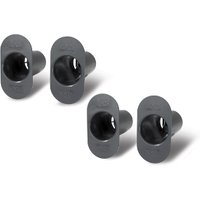 Black APC NetShelter vertical cable manager spools, oval-shaped with central openings, set of four.