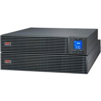 Black APC UPS with dual stacked units, digital display, and vented front panel.
