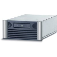 Gray APC Symmetra LX UPS battery cabinet 5U with front control panel and vented grille design.