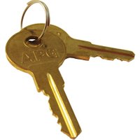 Gold apg Solutions PK-8K-A9 key organizer with two gold keys on a metal ring.