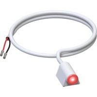 White Axis LED indicator with a red light, attached to a coiled cable with exposed wires.