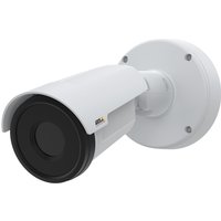 White Axis Bullet IP security camera with cylindrical body and wall mount bracket.