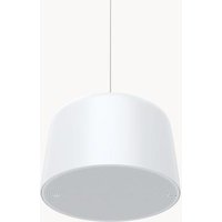White Axis 1-way loudspeaker, cylindrical shape, wired, hanging from a cable.
