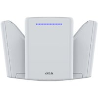 White Axis D2123-VE router with three angular panels and blue LED indicator lights.