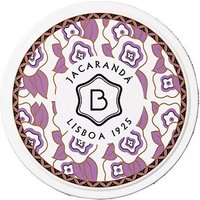 Benamor Jacaranda Body Butter 200 ml, round white container with purple floral design and black logo.