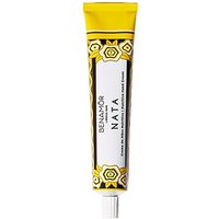 Benamor Nata Hand Cream 50 ml tube with yellow cap, floral design, and black text on white background.