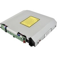 Gray Brother laser engraver module with circuit board and yellow warning label on top.