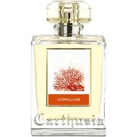 Carthusia Corallium Eau de Parfum 50 ml, clear square bottle with coral design label and gold cap.