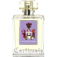Carthusia Gelsomini di Capri Eau de Parfum, 100 ml bottle, clear glass with purple floral label and ornate cap.